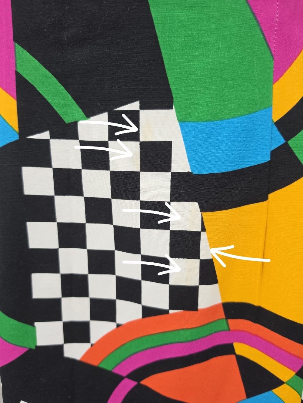 Vintage 80s Colorful Checkered Geometric Print Sleeveless Sheath Midi Dress - Picture 9 of 14